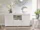 White High Gloss Top Doors Sideboard Display Cabinet Cupboard Buffet Led Light