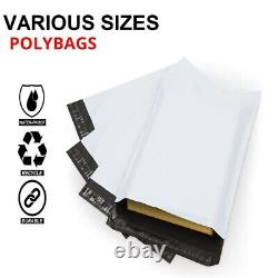 White Mailing Postage Bags Mixed Sizes Strong Poly Self Seal Plastic Postal
