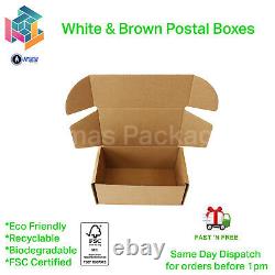 White Or Brown Shipping Cardboard Boxes Royal Mail Gift Packet Small Parcel