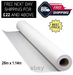 White Paper Banquet Roll Disposable Table Cloths Cover for Weddings 25m x 1.14m