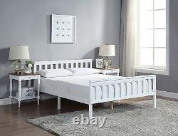 White Solid Wooden Frame. Single 3ft & Double 4ft 6 Bed Frame Mattress Option