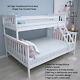 White Triple Sleeper Bunk Bed Solid Wooden Bed Frame For Children Adults Uk