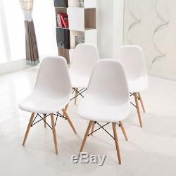 White Wood dining table and 4 white Chairs kitchen dining room furniture