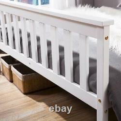 White Wooden 4ft6 Double Pine High End Bed Frame in Elegant White
