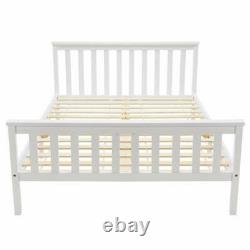 White Wooden 4ft6 Double Pine High End Bed Frame in Elegant White