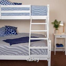 Wido WHITE TRIPLE SLEEPER BUNK BED SINGLE AND DOUBLE CHILDREN KIDS