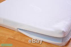 Wooden Baby Cot Bed & Deluxe Aloe Vera Mattress Converts to Junior Bed