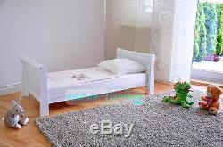 Wooden Baby Cot Bed & Deluxe Aloe Vera Mattress Converts to Junior Bed