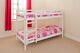 Wooden Bunk Bed Kids Childrens 2ft6 Small Single White Pine With 2 Mattresses