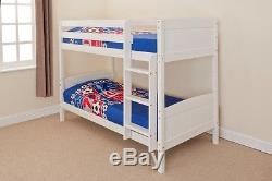 Wooden Bunk Bed Kids Childrens Single PINE, WHITE or GREY 3ft Christopher