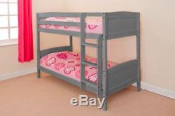 Wooden Bunk Bed Kids Childrens Single PINE, WHITE or GREY 3ft Christopher