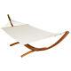 Xxl Pine Wooden Double Hammock With Solid Arc Frame Stand Bed Sun Garden Lounger