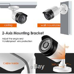 ZOSI 1080P 4CH DVR 4x3000TVL CCTV Camera Outdoor Home Security System 1TB HDD